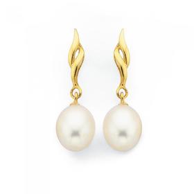 9ct-Gold-Cultured-Fresh-Water-Pearl-Drop-Earrings on sale