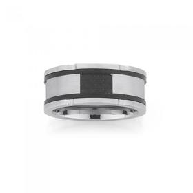 Stainless-Steel-Carbon-Gents-Ring-Size-W on sale