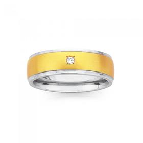 Stainless-Steel-Gold-Plate-Cubic-Zirconia-Centre-Band on sale