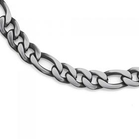 St-St-Blk-Plate-50cm-Lge-Figaro-Chain on sale