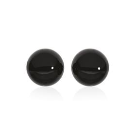 9ct+Gold+Onyx+Ball+Stud+Earrings