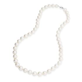 9ct+White+Gold+Cultured+Freshwater+Pearl+Necklace