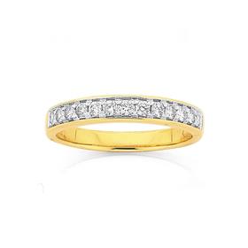 9ct+Gold+Diamond+Pave+Set+Band