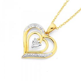 9ct-Gold-Diamond-Heart-Pendant on sale