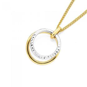 9ct-Two-Tone-Gold-Double-Circle-Pendant on sale