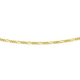 9ct+Gold+55cm+Solid+Figaro+3%2B1+Chain