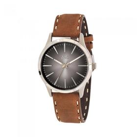 JAG+Gents+Hunter+Silver+Tone+%26amp%3B+Brown+Leather+Watch