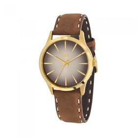 JAG+Gents+Hunter+Gold+Tone+%26amp%3B+Brown+Leather+Watch