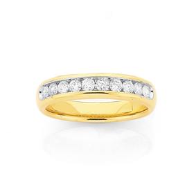 9ct-Gold-Diamond-Channel-Set-Band on sale