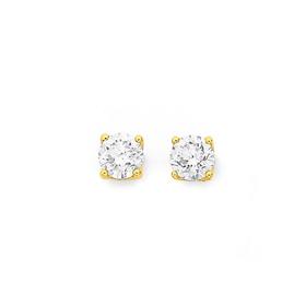 9ct+Gold+Diamond+Stud+Earrings