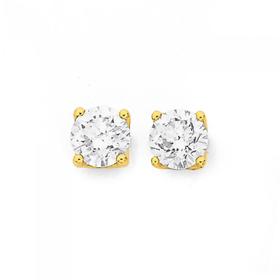 18ct+Gold+Diamond+Stud+Earrings