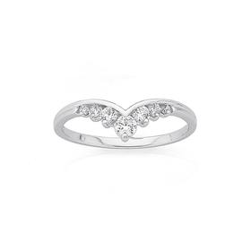 Silver+Cubic+Zirconia+V+Ring