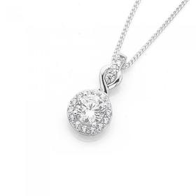 Silver-Cubic-Zirconia-Cluster-Pendant on sale