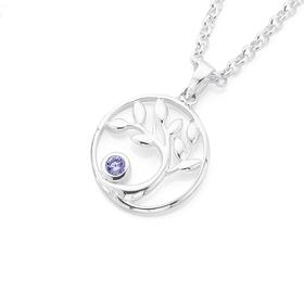 Silver-Lavender-Tree-of-Life-Pendant on sale