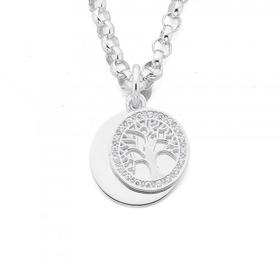 Silver-Cubic-Zirconia-tree-of-Life-Disc-on-Belcher-Necklet on sale