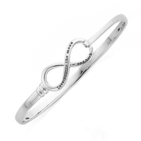 Silver-62x55mm-Oval-Love-Infinity-Clip-Bangle on sale