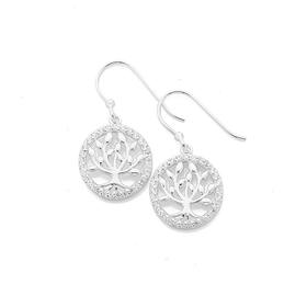 Silver-Circle-Drop-Earrings on sale