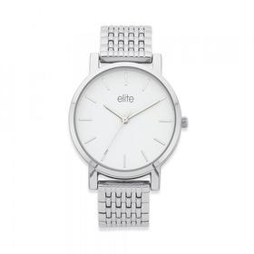 Elite+Ladies+Silver+Tone+Watch