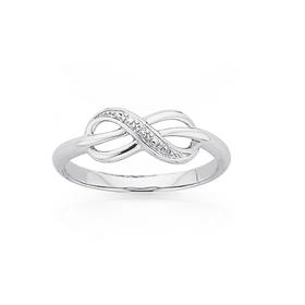 9ct-White-Gold-Diamond-Infinity-Ring on sale