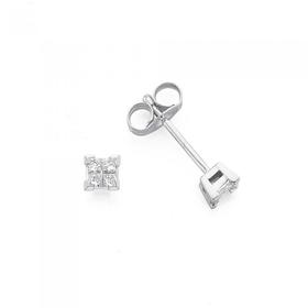 9ct-White-Gold-Diamond-Stud-Earrings on sale