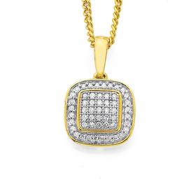 9ct-Gold-Diamond-Cushion-Pendant on sale