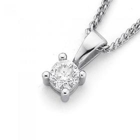 9ct-White-Gold-Diamond-Solitaire-Pendant on sale