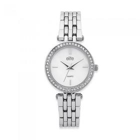 Elite+Ladies+Silver+Tone+Watch