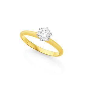 18ct+Gold+Diamond+Solitaire+Ring