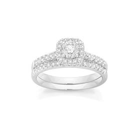 18ct-White-Gold-Diamond-Bridal-Set on sale