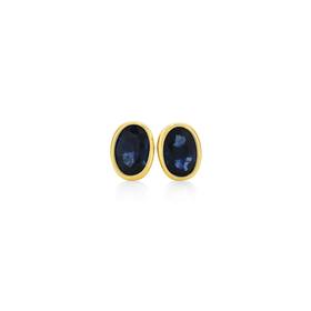 9ct-Gold-Sapphire-Stud-Earrings on sale