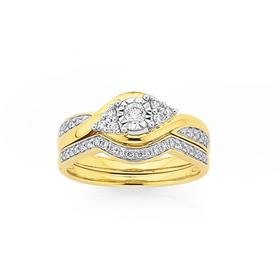 9ct-Gold-Diamond-Bridal-Set on sale