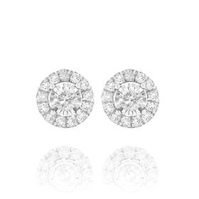 Limited+Edition+9ct+Gold+Diamond+Halo+Stud+Earrings