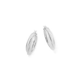 Silver-20mm-Double-Crossover-Tube-Earrings on sale