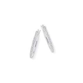 Silver+18mm+Fine+CZ+Hoop+Earrings