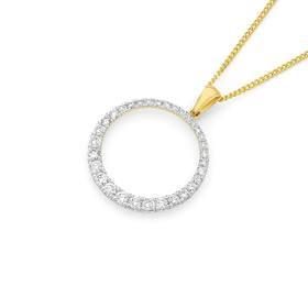 9ct+Gold+Diamond+Circle+of+Love+Pendant+TDW%3D+1ct