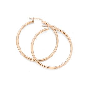 9ct-Rose-Gold-30mm-Hoop-Earrings on sale