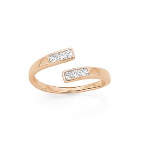 9ct+Rose+Gold+CZ+Toe+Ring