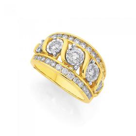 9ct-Gold-Diamond-Wide-Dress-Ring on sale