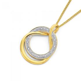 9ct-Gold-Diamond-Double-Circle-Loop-Slider-Pendant on sale