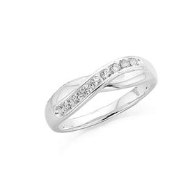 Silver-CZ-Crossover-Ring on sale