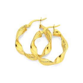 9ct-Gold-20mm-Twist-Hoop-Earrings on sale