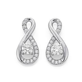 Silver-CZ-Infinity-Stud-Earrings on sale