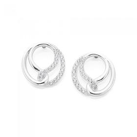 Silver-CZ-Beyond-Infinity-Stud-Earrings on sale