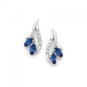 Silver-Marquise-Sapphire-CzEarrings on sale