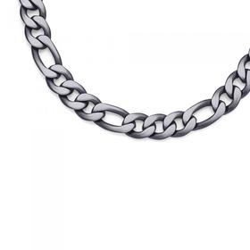 Stainless-Steel-55cm-Black-Plate-Figaro-Chain-large on sale