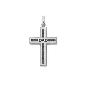 Stainless-Steel-Black-CZ-Dad-Cross on sale