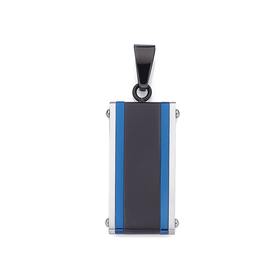 Stainless-Steel-Outside-Blue-Line-Black-Dogtag on sale