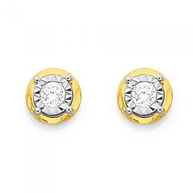 9ct-Gold-Diamond-Stud-Earrings on sale