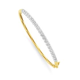 9ct-Gold-Diamond-Bangle on sale