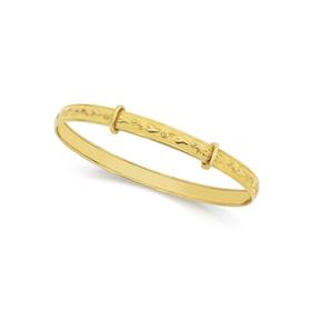 9ct-gold-Childrens-Heart-Flower-Expander-Bangle on sale